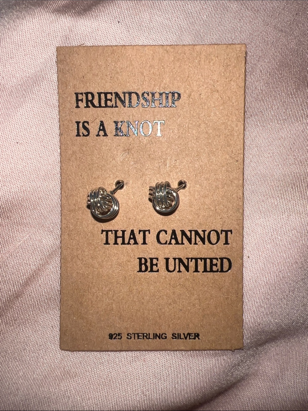Sterling Silver Knot Stud Earrings - Silver